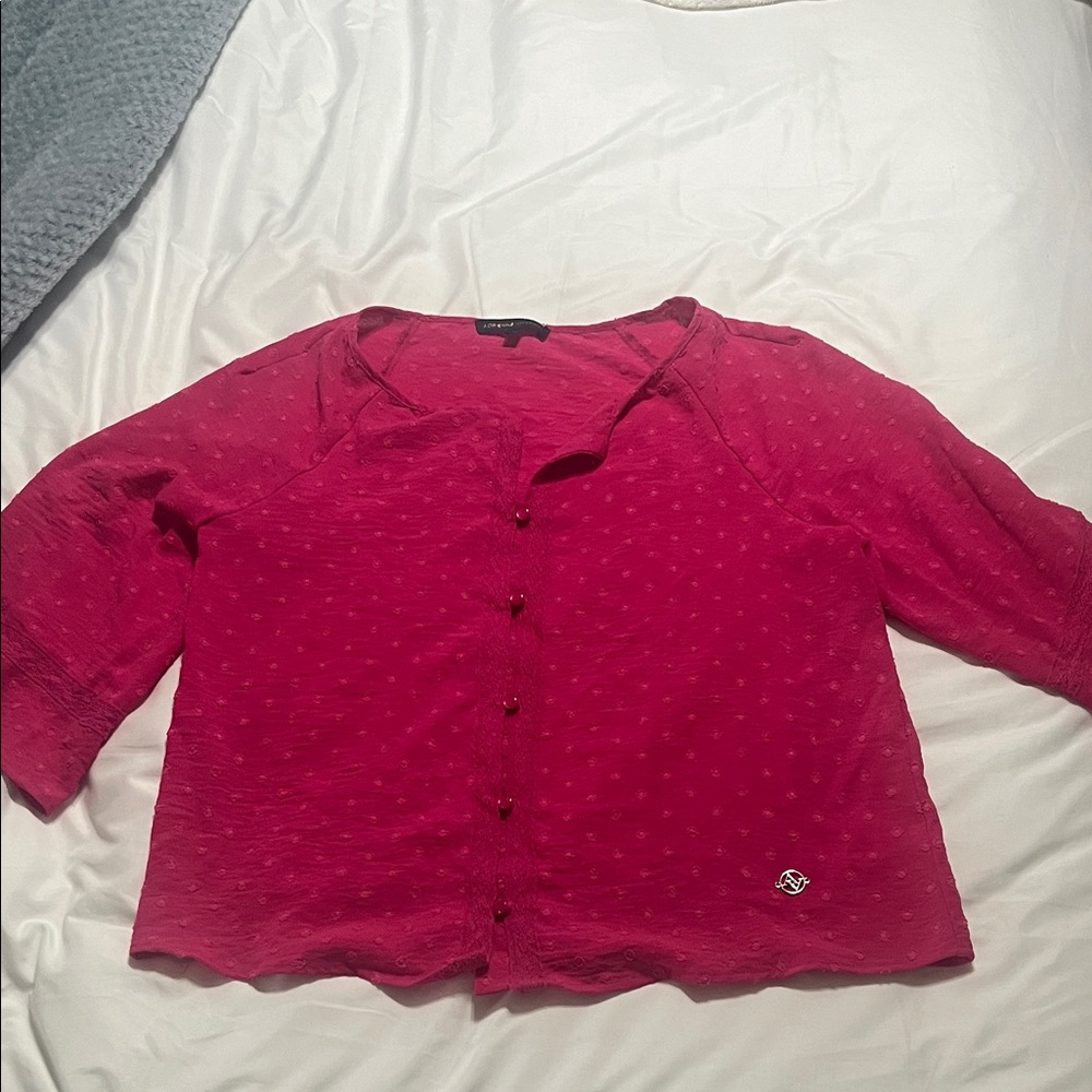 Adrianne Vittadini Women's Pink Button-Up Top